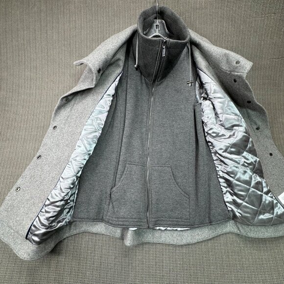 Calvin Klein women's size m Double Layer Wool Blend Grey Jacket - Picture 8 of 11